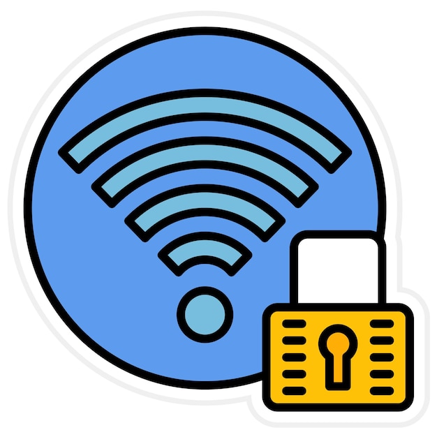 Vector signal wifi 4 bar lock icon vector image can be used for mobile ui ux