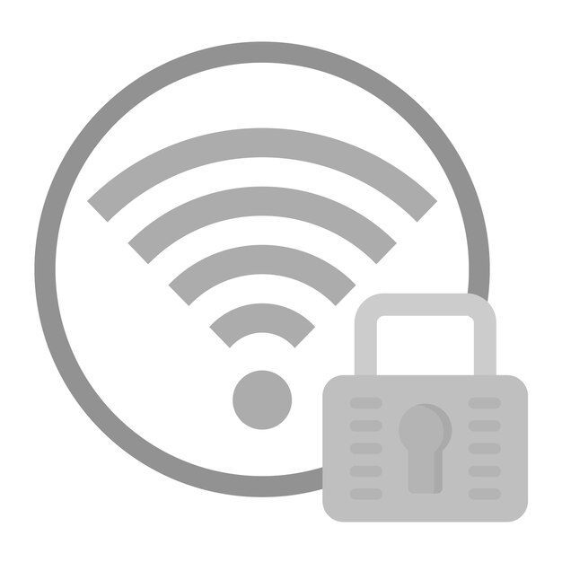 Vector signal wifi 4 bar lock icon vector image can be used for mobile ui ux