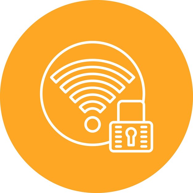 Vector signal wifi 4 bar lock icon vector image can be used for mobile ui ux