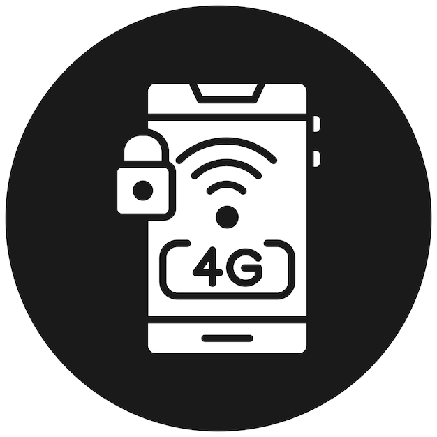 Signal Wifi 4 Bar Lock vector icon Can be used for Mobile UI UX iconset