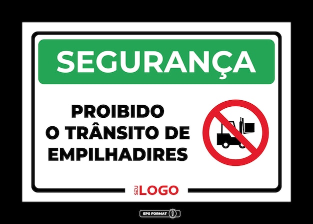 Signaling sign safety forbidden the transit of forklifts vector