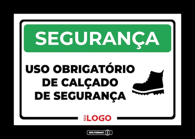 Signaling sign safety Mandatory use of safety shoes vector