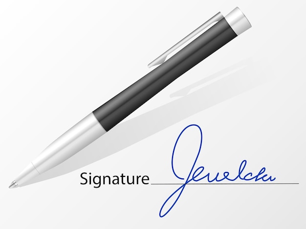 Vector signature and ballpoint pen