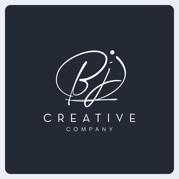 Vector signature bj logo design, signature letter creative logo for business, company and etc