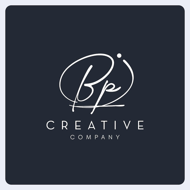 Vector signature bp logo design, signature letter creative logo for business, company and etc