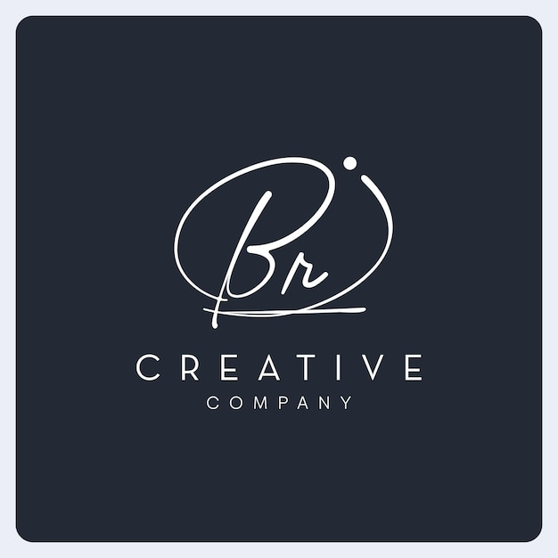 Vector signature br logo design, signature letter creative logo for business, company and etc