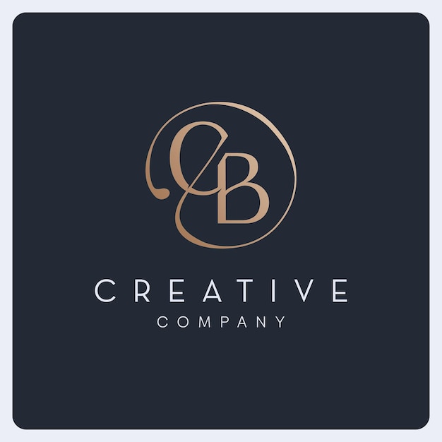 Signature CB-logo-ontwerp, creatief beginletterlogo voor bedrijf en bedrijf.