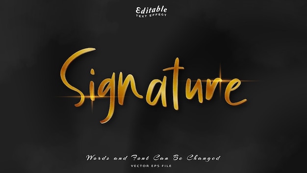 Signature editable text effect with black wavy background black silk luxury background