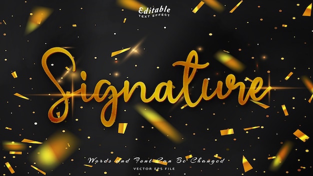 Vector signature editable text effect with black wavy background black silk luxury background