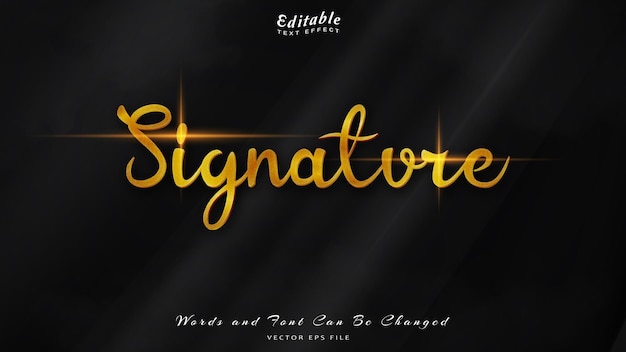 Signature editable text effect with black wavy background black silk luxury background