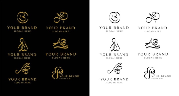 Signature logo design template set for your brand