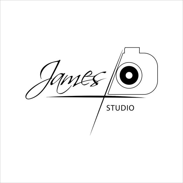 Vector signature photography studio logo james photography studio logo photography logo