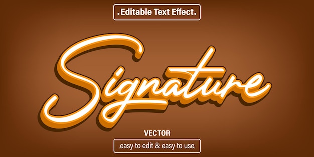 signature text effect, editable text style