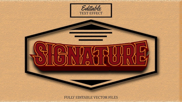 Signature theme effect text