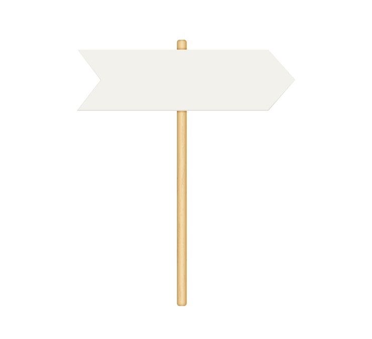 Vector signboard with wooden pole direction sign post with arrow street road boards realistic signpost to choose road or street vector illustration isolated on white background