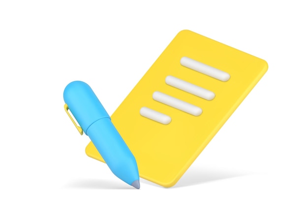 signing business contract yellow volumetric paper with rows abstract text