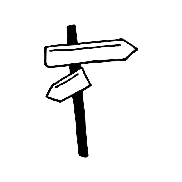 Vector signpost in doodle style