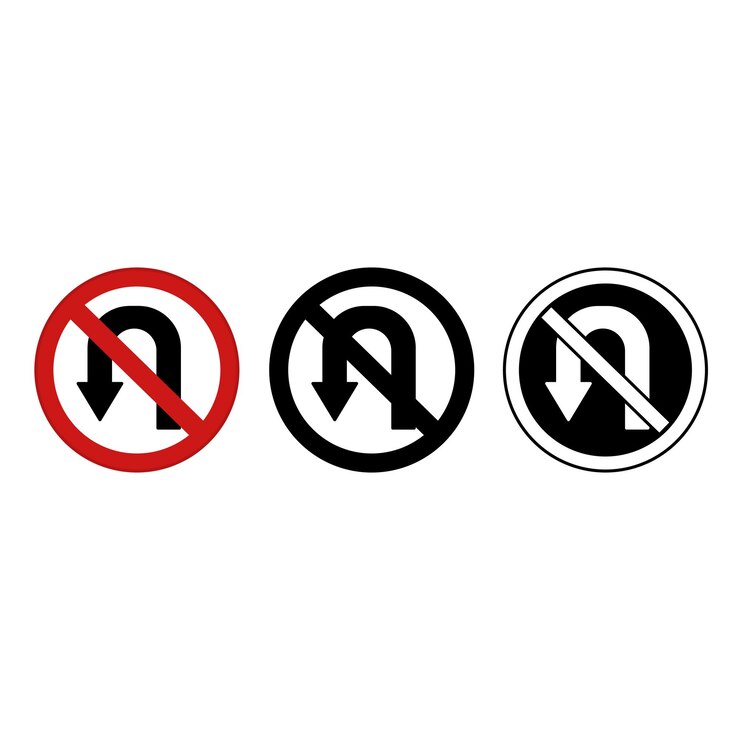 वेक्टर signs no uturn