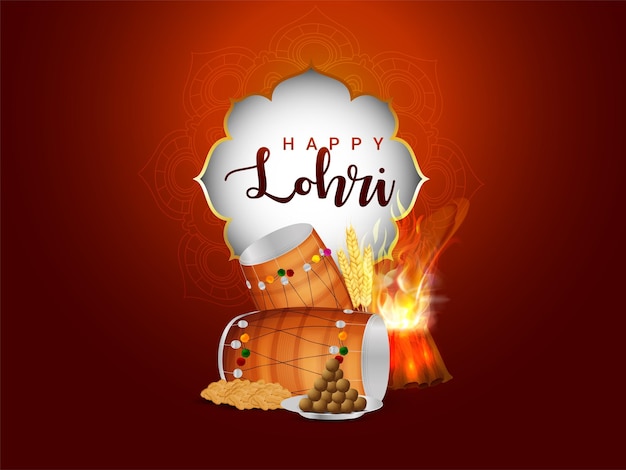 Sikh festival happy lohri celebration background