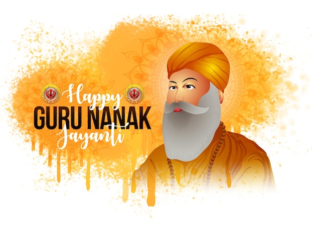 Vector sikh festival viering gelukkige goeroe nanak jayanti