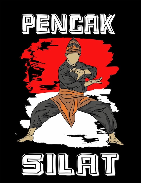 silat illustration logo design t-shirt