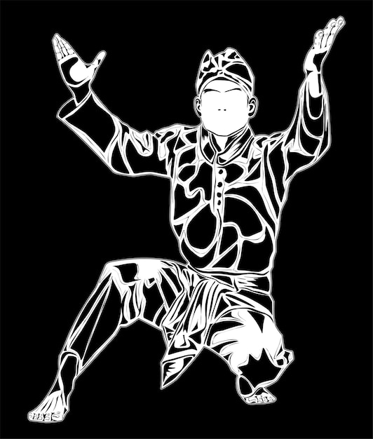 Silat movement images suitable for designing tshirts posters logos education and others