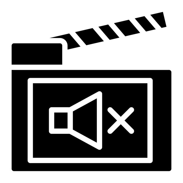 サイレント・フィルム・アイコンのベクトル画像は映画ジャンルに使用できます
