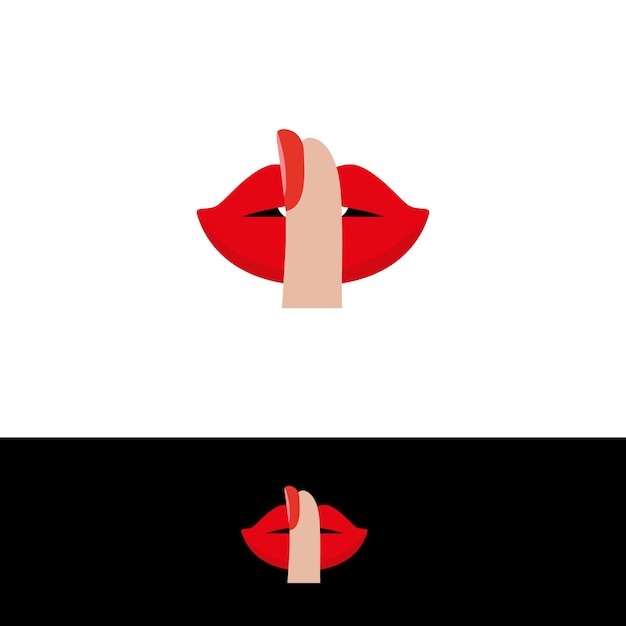 Vector silent lips logo design inspiration