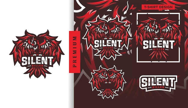 Silent Phoenix Gaming 마스코트 Esport 로고 디자인 캐릭터