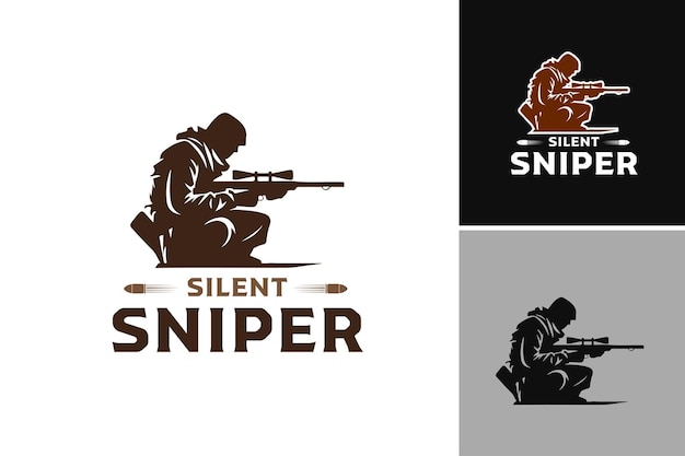 Вектор silent sniper логотип дизайна актива, который идеально подходит для организаций, стремящихся передать качества