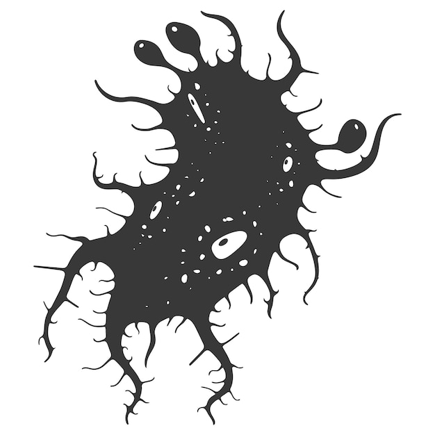 Vector silhouet amoeba dier alleen zwarte kleur