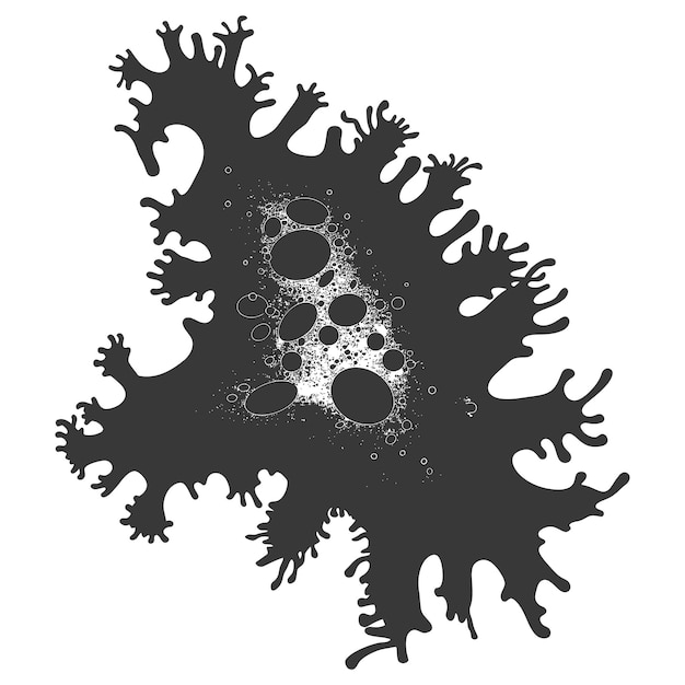 Vector silhouet amoeba dier alleen zwarte kleur