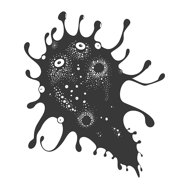 Silhouet amoeba dier alleen zwarte kleur