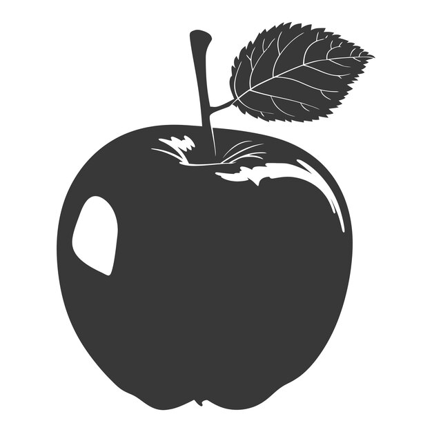 Vector silhouet appel fruit alleen zwarte kleur