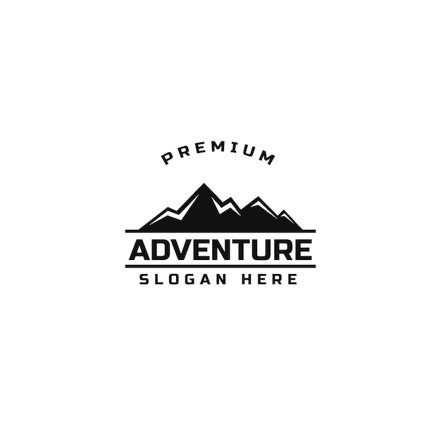 Silhouet berg voor avontuur outdoor logo ontwerp vectorillustratie
