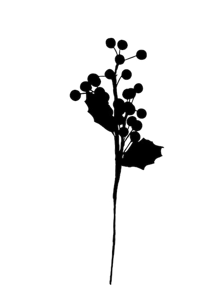 Silhouet bloem plant geïsoleerd op witte achtergrond Vector illustratie in vlakke stijl