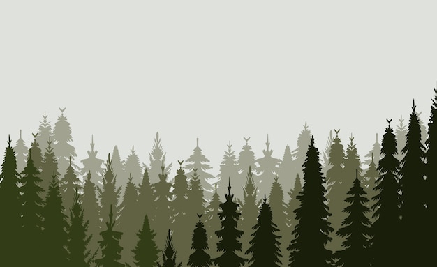 Silhouet bos sparren sparren natuur ontwerp vector geïsoleerd