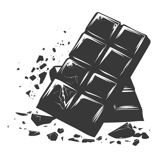 Silhouet chocoladereep met slechts een beetje zwarte kleur