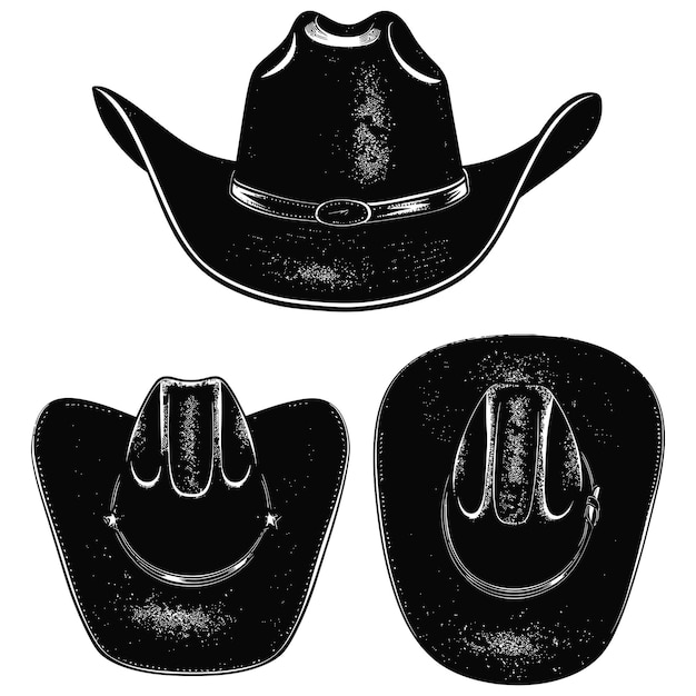 Vector silhouet cowboy hoed alleen zwarte kleur