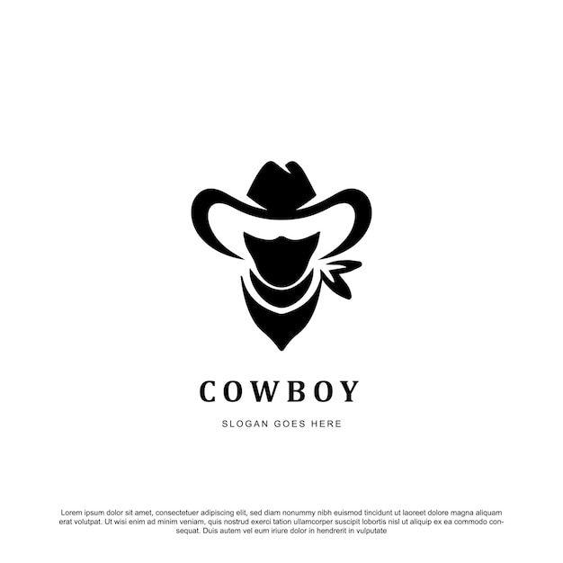 Silhouet cowboy logo ontwerp vector