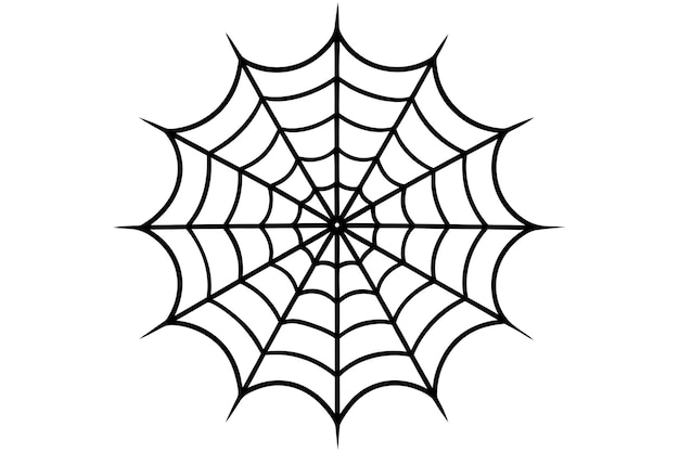 Silhouet Een spinnenvector spinnekop die een complex zijweb spint