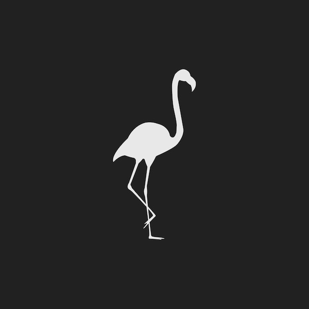 silhouet flamingo vogel vector ontwerpsjabloon