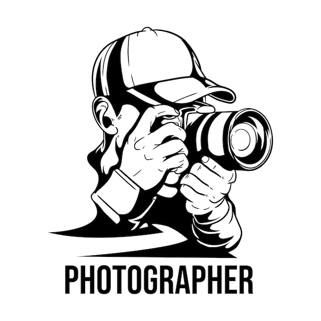 Silhouet fotografie logo vector illustratie