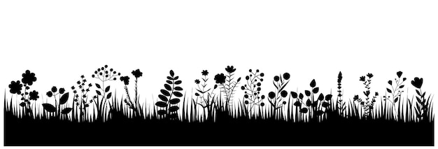 Silhouet gras planten silhouet geïsoleerde vector