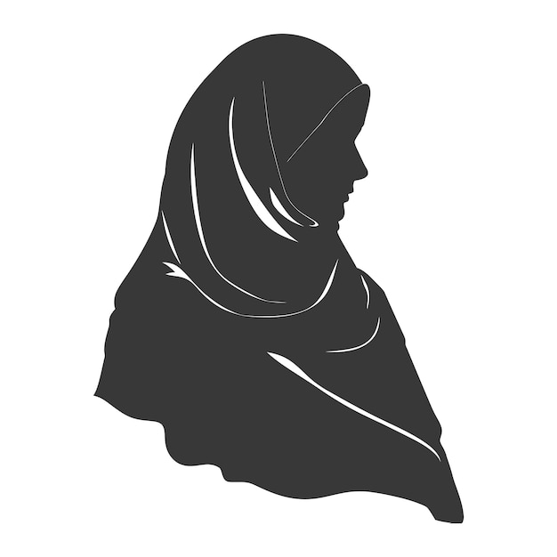 Vector silhouet hijab symbool alleen zwarte kleur