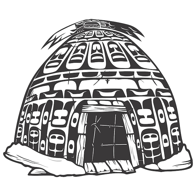 Silhouet igloo van het Eskimo stamhuis zwarte kleur