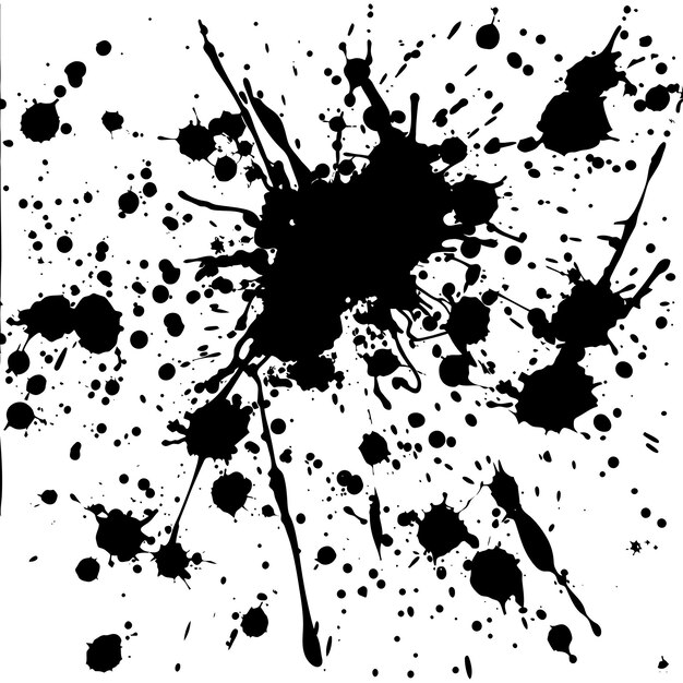 Vector silhouet inkt splatter alleen zwarte kleur