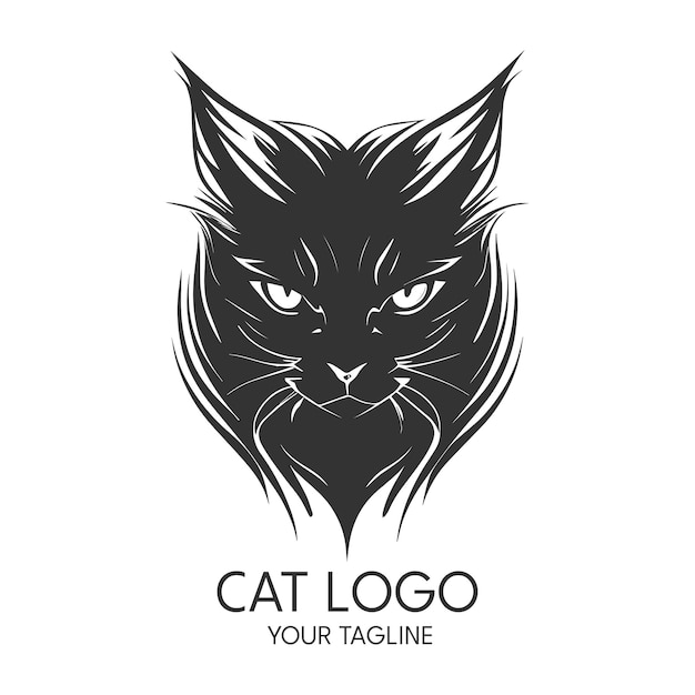 Silhouet kunst kat logo vector sjabloon