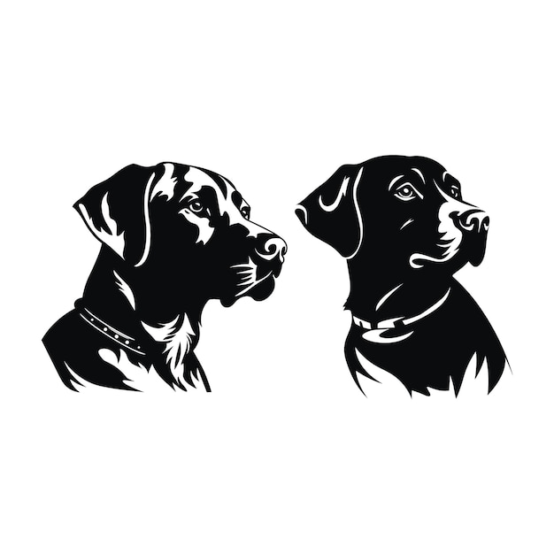 Vector silhouet labrador retriever honden logo vector