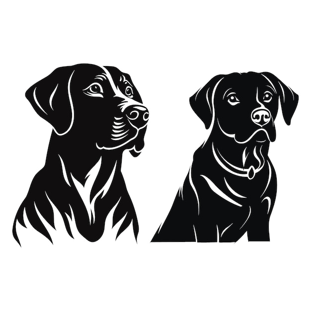 Vector silhouet labrador retriever honden logo vector